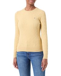 GANT - Stretch Cotton Cable C-neck Sweater - Lyst