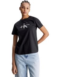 Calvin Klein - Diffused Monologo Regular Tee J20j223264 S/s T-shirts - Lyst