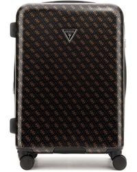 Guess - Trolley Jesco 22 In 8-wheeler Exp. Brown Logo Zwart 64cm - Lyst