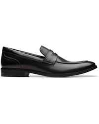 Clarks - Brandon Step Leather Shoes In Black Standard Fit Size 9 - Lyst