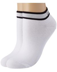 Calvin Klein Logo Cuff Stripe Liner Socks 2 Pack Zapatillas - Blanco