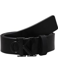 Calvin Klein - Cinturón para Hombre Round Mono Plaque Leather Belt de Piel - Lyst
