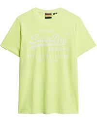 Superdry - Lässiges Vintage Logo T-Shirt in Neonfarben Dry Neon Gelb XXL - Lyst