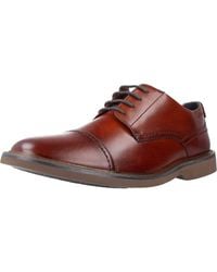 Clarks - Atticus Lt Cap Leather Shoes In Dark Tan Standard Fit Size 9 - Lyst