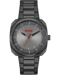 HUGO - Analogue Quartz Watch For Men With Black Stainless Steel Bracelet - 1530311 - Lyst