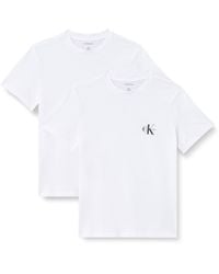 Calvin Klein - Donna T-Shirt iche Corte Confezione da 2 Logo Tee con Scollo Rotondo - Lyst