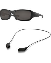 Oakley - Sunglasses Bundle: Oo 9238 923810 Fives Squared Matte Black Warm Accessory Shiny Black Leash Kit - Lyst