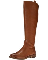 Franco Sarto - S Meyer Knee High Flat Boots Tan Brown Leather 8.5 W - Lyst