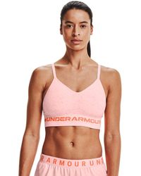 Under Armour - S Seamless Low Sports Bra Pink 10 - Lyst
