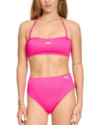 PUMA - Bandeau Ribbed Bikini Top & Bottom Set - Lyst