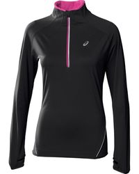 Asics - Motion Protect Long Sleeve Black/pink S Running Top 114516 0904 - Lyst