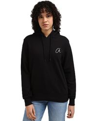 Calvin Klein - Regular Fit Hoodie Met Geborduurd Logo Voor - Lyst