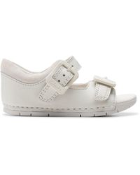 Clarks - Baha Beach T. Leather Sandals In White Standard Fit Size 4.5 - Lyst