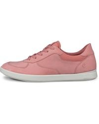 Ecco - S Leisure Nubuck Leather Old Rose Trainers 4.5 Uk - Lyst
