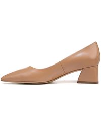 Franco Sarto - S Racer Pointed Toe Block Heel Pump Toffee Tan Leather 5 M - Lyst