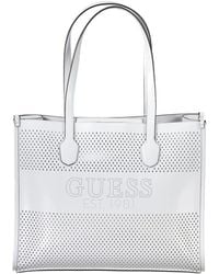 Guess - Katey Perf Tote White - Lyst