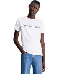 Calvin Klein - T-Shirt ches Courtes Core Institutional Logo Slim Tee Col Ras-du-Cou - Lyst
