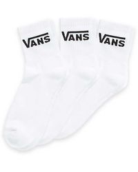 Vans - | , Classic Half Crew Socks, 3-pack, White, 8.5-13 Uk - Lyst