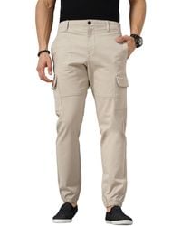 Celio* - Pantaloni cargo da uomo in cotone tinta unita beige slim fit - Lyst