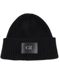 Calvin Klein - Wool Beanie K60k609667 Knitted Hat - Lyst