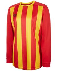 Umbro - S Long Sleeve Stripe Jersey T-shirt Vermillion/yellow Xxl - Lyst