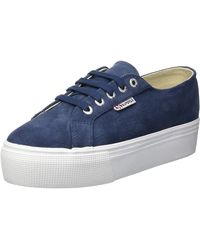 superga 2790 white leather 4cm trainers with ash rose back tab