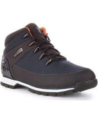 Timberland - S Euro Sprint Waterproof Mid Hiker Textile Navy Boots 12.5 Uk - Lyst