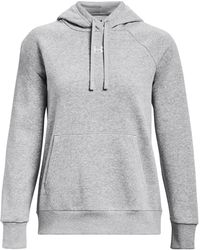 Under Armour - Rival Fleece Hoodie Voor Mod Grijs Light Heather Wit - Lyst