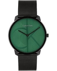 Calvin Klein - Orologio Con Movimento Al Quarzo A Due Lancette da Uomo Collezione CK ICONIC con Cinturino in Maglia Metallica in - Lyst