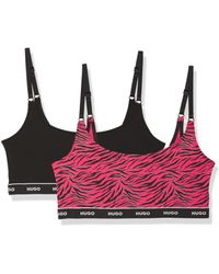 HUGO - 2-Pack Repeat Logo Cotton Stretch Bralettes Sport-BH - Lyst