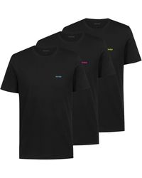 HUGO - T-Shirts Kurzarmshirts Cotton Crew-Neck 3er Pack - Lyst