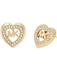 Michael Kors - S Gold-Tone Heart Stud Earrings - Lyst