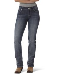 Wrangler - Womens Western Mid Rise Stretch Straight Leg Jeans - Lyst