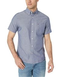 Tommy Hilfiger - Mens Short Sleeve In Custom Fit Button Down Shirt - Lyst