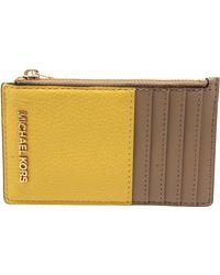 Michael Kors - Jet Set Travel Medium Top Zip Card Case Wallet Coin Pouch Daffodil - Lyst