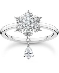 Thomas Sabo - Bague flocon de neige avec pierres blanches argent Argent Sterling 925 TR2414-051-14 - Lyst