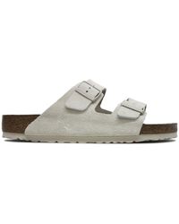 Birkenstock - Arizona Bs Suede Leather Modern Suede Antique White Sandals 9 Uk - Lyst