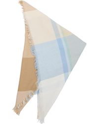 S.oliver - Dreieckiger Schal aus Viskosemix mit Karomuster sandstein ONESIZE - Lyst
