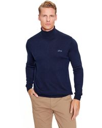 Guess - MAGLIA MAGLIONE PULLOVER UOMO COLLO ALTO DOLCEVITA INVERNALE M3BR10Z3052 Taglia XL Colore principale BLUE - Lyst