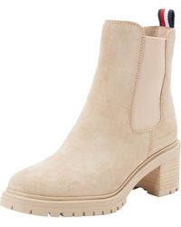 Tommy Hilfiger - Low Boot Essential Midheel Suede Ankle Boots - Lyst