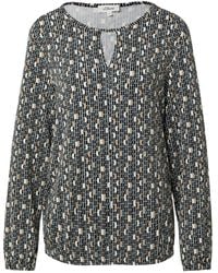 S.oliver - T-Shirt mit All-Over-Print und Elastikbündchen Petrol 32 - Lyst