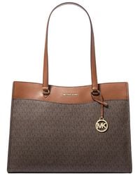 Michael Kors - Jet Set Large Signature Logo Tote Bag Brown - Lyst
