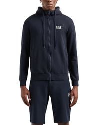 Emporio Armani - EA7 8NPM38 Sweat à capuche pour homme Core Identity Full Zip en coton molletonné - Lyst