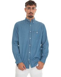 GANT - Jean Shirt Regular Fit Blue - Lyst