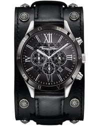 Thomas Sabo - Rebel Icon Silver Stainless Steel Men's Chronograph Watch w/Black Leather Strap - Lyst