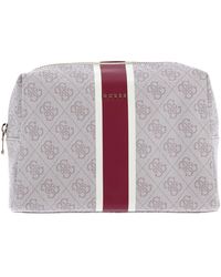 Guess - Large Top Zip Cosmetic Bag Dove Logo - Lyst
