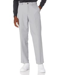 Amazon Essentials Classic-fit Expandable-waist Flat-front Dress Pant - Gray