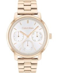 Calvin Klein - Orologio analogico multifunzione al quarzo da donna con cinturino in acciaio inossidabile color oro rosso - Lyst