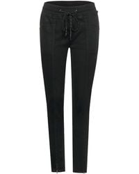 Street One - Jeans Joggpants Loose Fit Low Waist Slim Legs Coated Black Coating Soft Wash 29W / 30L - Lyst