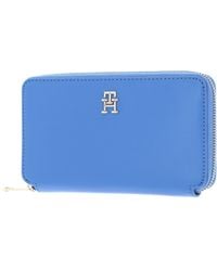 Tommy Hilfiger - Iconic Tommy Large Zip Around Wallet Blue Spell - Lyst